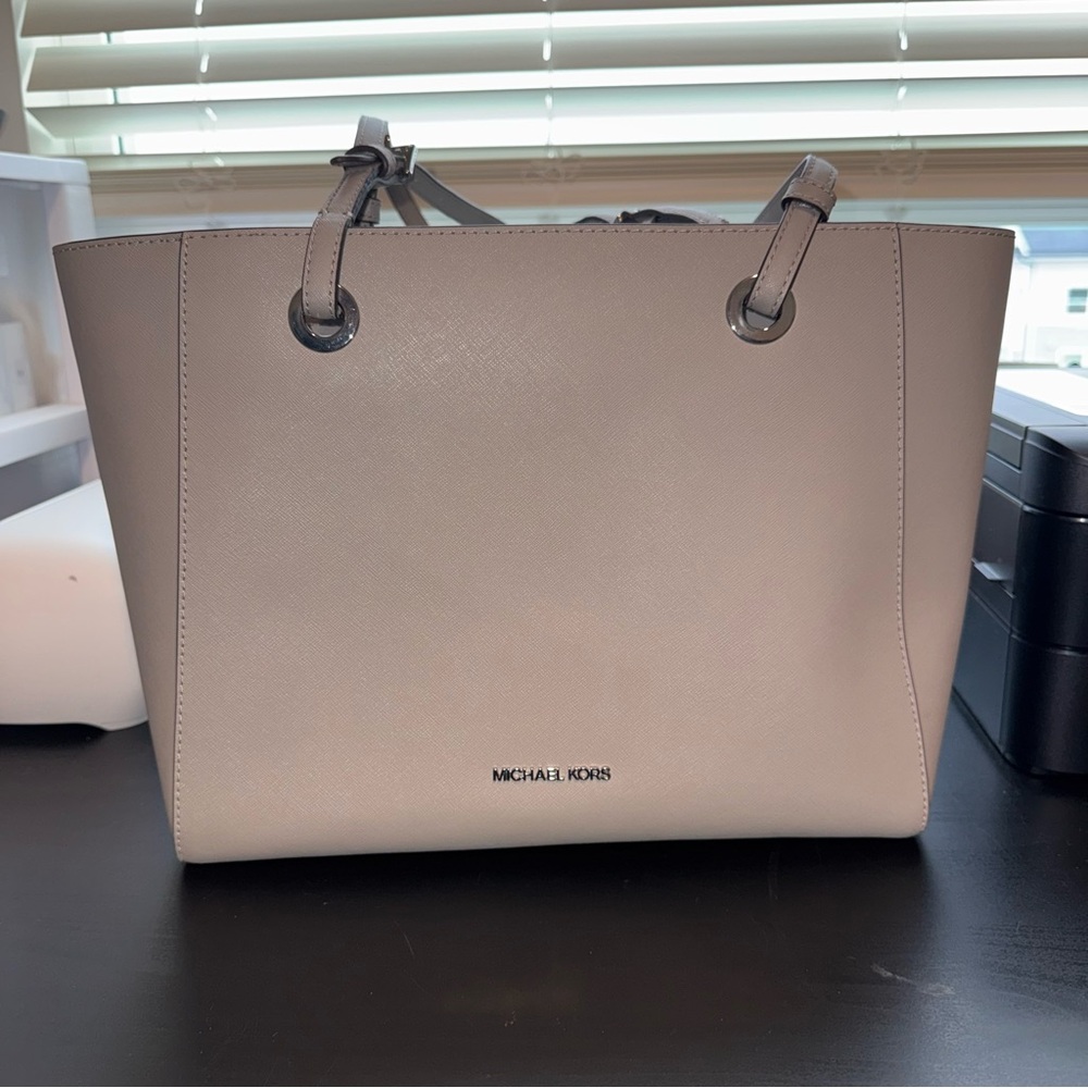 Michael Kors Pearl Grey Leather Tote